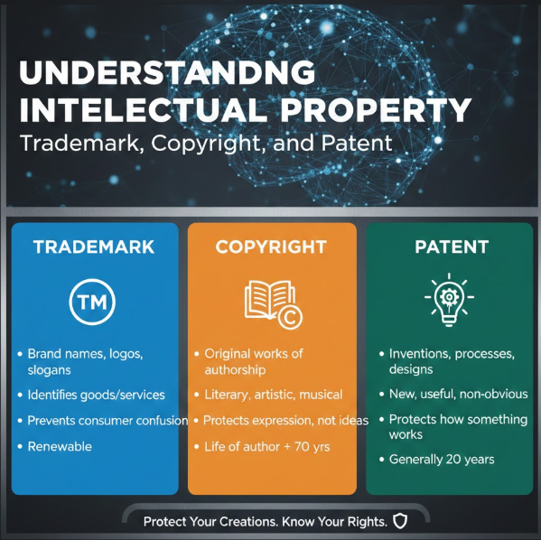 Difference Between Trademark, Copyright, and Patent